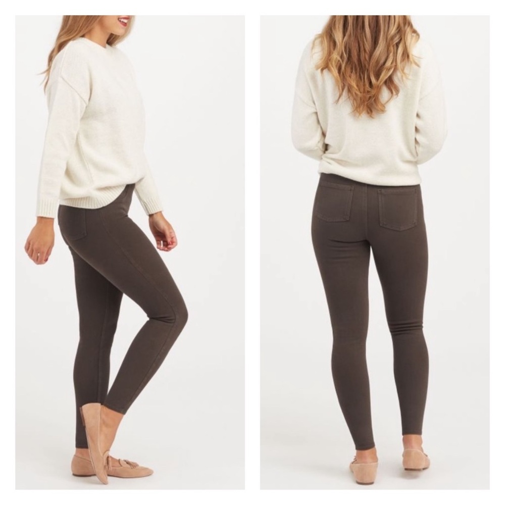 Spanx Jean-ish Leggings Brown L EUC